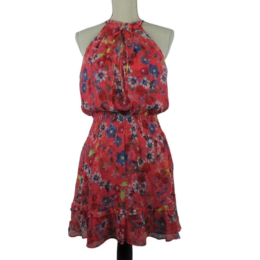 Parker Serenity Silk Tiered Ruffle Mini Dress Size M $370 - Picture 4 of 10
